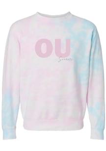 Oklahoma Sooners Womens Pink Tie-Dye Crew Sweatshirt