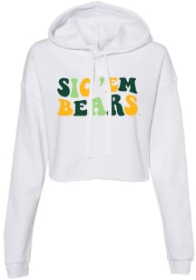 Baylor Bears Womens White Groovy Crop Hooded Sweatshirt