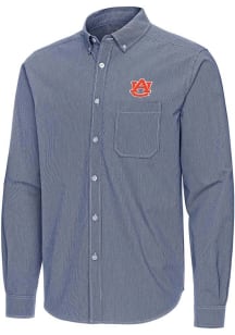 Antigua Auburn Tigers Mens Navy Blue Porter Long Sleeve Dress Shirt