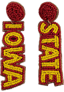 Iowa State Cyclones Beaded Logo Womens Earrings