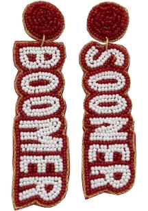 Oklahoma Sooners Beaded Logo Womens Earrings