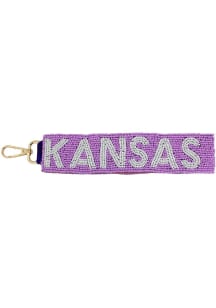 Lavender K-State Wildcats Beaded Keychain