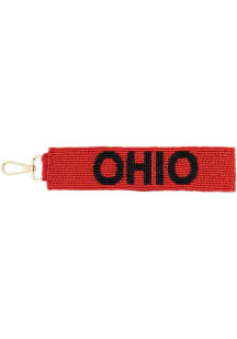 Red Ohio State Buckeyes Beaded Keychain