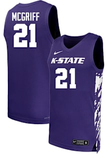 Mens K-State Wildcats Purple Nike NIL Name And Number Basketball Jersey