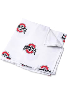 Muslin Swaddle Ohio State Buckeyes Baby Blanket - White