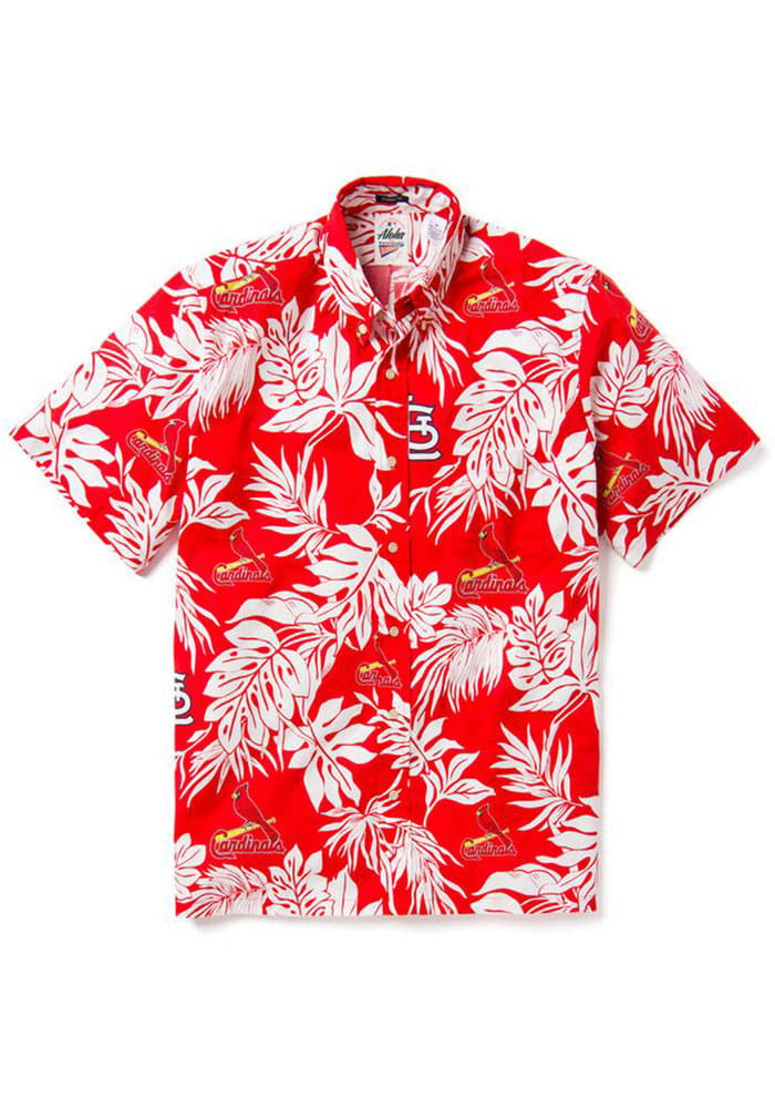 St Louis Cardinals Reyn Spooner Short Sleeve Aloha Button Down Shirt - Red