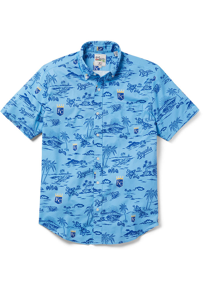 Kansas City Royals Tommy Bahama Short Sleeve Al Fresco Jacquard Button Down  Shirt - Blue