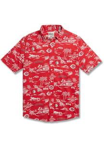 Reyn Spooner Cincinnati Reds Mens Red Kekai Performance Short Sleeve Dress Shirt