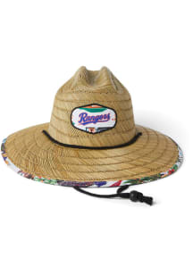 Reyn Spooner Texas Rangers Brown Scenic Straw Mens Bucket Hat
