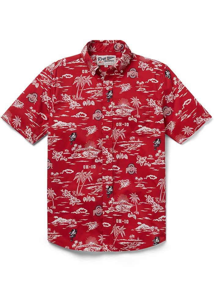 Ohio State Buckeyes Reyn Spooner Short Sleeve Kekai Button Down Shirt - Red