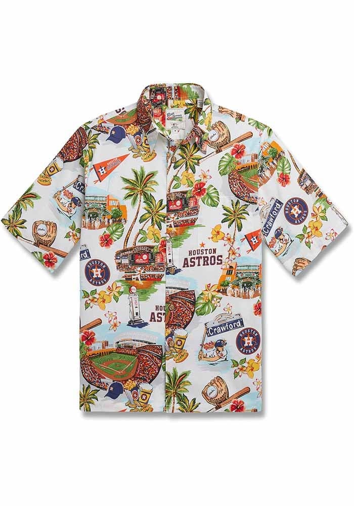 Men's Reyn Spooner White Houston Astros Scenic Button-Down Shirt