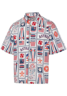 Reyn Spooner Houston Astros Mens White Americana Short Sleeve Dress Shirt