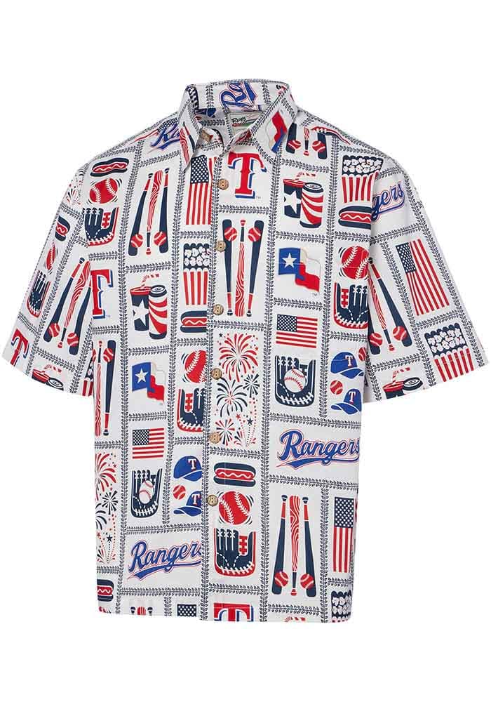 Texas Rangers Americana / 100% Cotton White / L by Reyn Spooner