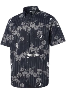 Reyn Spooner Chicago White Sox Mens Black City Connect Button Front Short Sleeve Dress Shirt