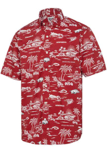 Reyn Spooner Arkansas Razorbacks Mens Crimson Kekai Short Sleeve Dress Shirt