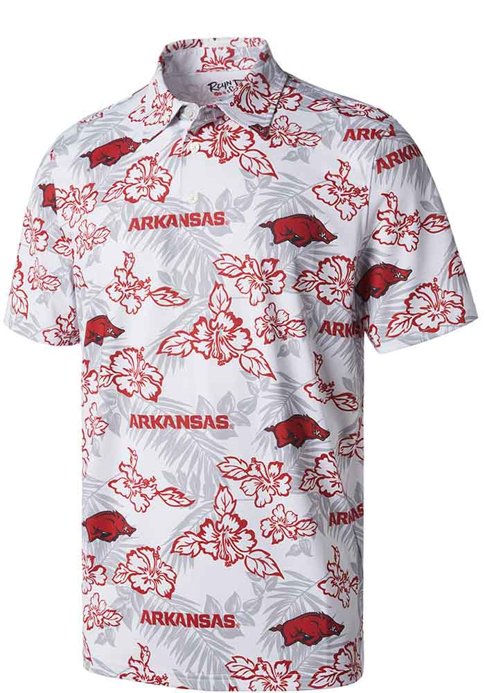 Reyn Spooner Arkansas Razorbacks Pua WHITE Short Sleeve Polo