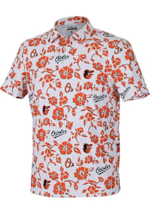 Reyn Spooner Baltimore Orioles Mens White Game Day Short Sleeve Fashion Polo