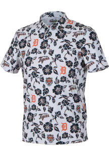 Reyn Spooner Detroit Tigers Mens White Game Day Short Sleeve Polo