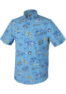 Reyn Spooner Milwaukee Brewers Mens Light Blue Cooperstown Short Sleeve Dress Shirt