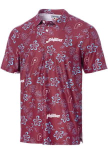 Reyn Spooner Philadelphia Phillies Mens Maroon Cooperstown Short Sleeve Fashion Polo