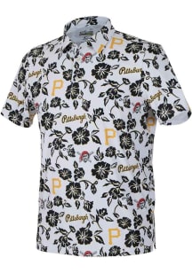 Reyn Spooner Pittsburgh Pirates Mens White Game Day Short Sleeve Fashion Polo