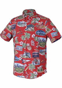 Reyn Spooner St Louis Cardinals Mens White Scenic Short Sleeve Dress Shirt