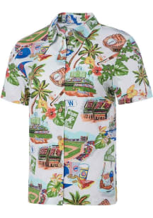 Reyn Spooner Chicago Cubs Womens White Scenic Short Sleeve Polo Shirt