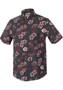 Reyn Spooner Cincinnati Reds Mens Black Game Day Short Sleeve Dress Shirt