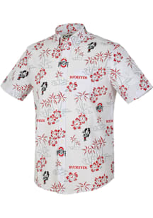 Reyn Spooner Ohio State Buckeyes Mens White Kekai Button 24 Short Sleeve Dress Shirt