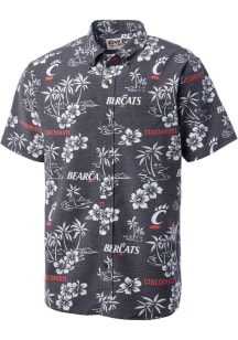 Mens Cincinnati Bearcats Black Reyn Spooner Kekai Button 24 Short Sleeve Dress Shirt