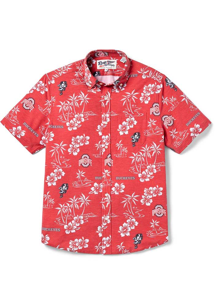 Reyn Spooner Ohio State Buckeyes Mens Kekai Short Sleeve Dress Shirt