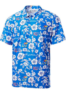 Reyn Spooner Kansas Jayhawks Mens Blue PUA Short Sleeve Fashion Polo