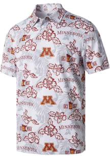 Mens Minnesota Golden Gophers White Reyn Spooner PUA Short Sleeve Fashion Polo