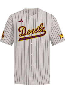 Adidas Arizona State Sun Devils Mens Grey Replica Pinstripe Baseball Jersey