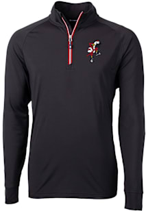 Cutter and Buck Louisville Cardinals Mens Black Adapt Eco Knit Long Sleeve Qtr Zip Pullover