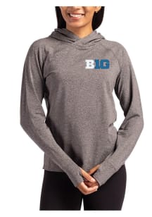 Womens Big Ten Black Cutter and Buck Adapt Knit Hood Hooded Sweatshirt
