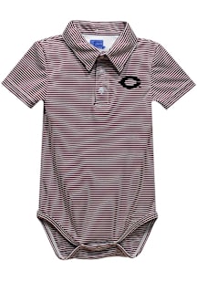 Vive La Fete University of Chicago Maroons Baby Maroon Pencil Stripe Short Sleeve One Piece Polo