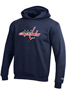 Champion Washington Capitals Youth Navy Blue Powerblend Long Sleeve Hoodie