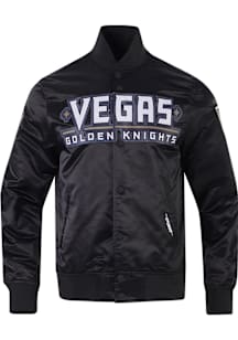 Pro Standard Vegas Golden Knights Mens Black Classic Satin Light Weight Jacket