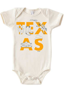 Texas Baby White Icons Font Short Sleeve One Piece