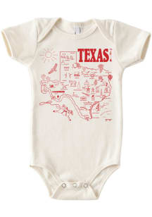 Texas Baby White Map State Shape Short Sleeve One Piece