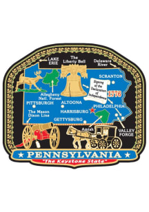 Pennsylvania State Shape Colored Brass Magnet
