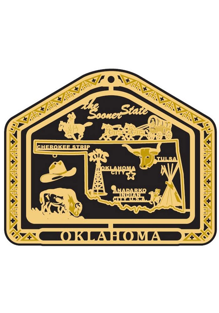 Oklahoma Landmarks Brass Ornament