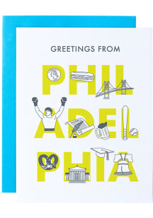 Philadelphia City Font Design Postcard