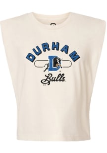 Summit Sportswear Durham Bulls Womens White Vintage Arch Script Tank Top