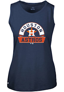 Levelwear Houston Astros Womens Navy Blue Macy Banner Arch Tank Top