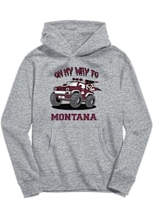 Vive La Fete Montana Grizzlies Youth Grey On My Way Long Sleeve Hoodie