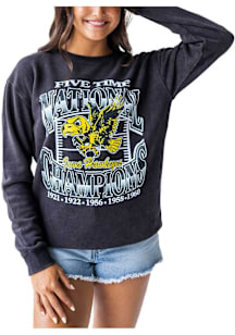 Gameday Social Iowa Hawkeyes Womens Black Classic Champion Crew Sweatshirt