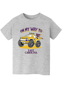 Vive La Fete East Carolina Pirates Youth Grey On My Way Short Sleeve T-Shirt