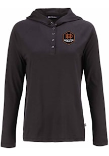 Cutter and Buck Houston Dynamo Womens Black Coastline Eco Hooded Sweatshirt